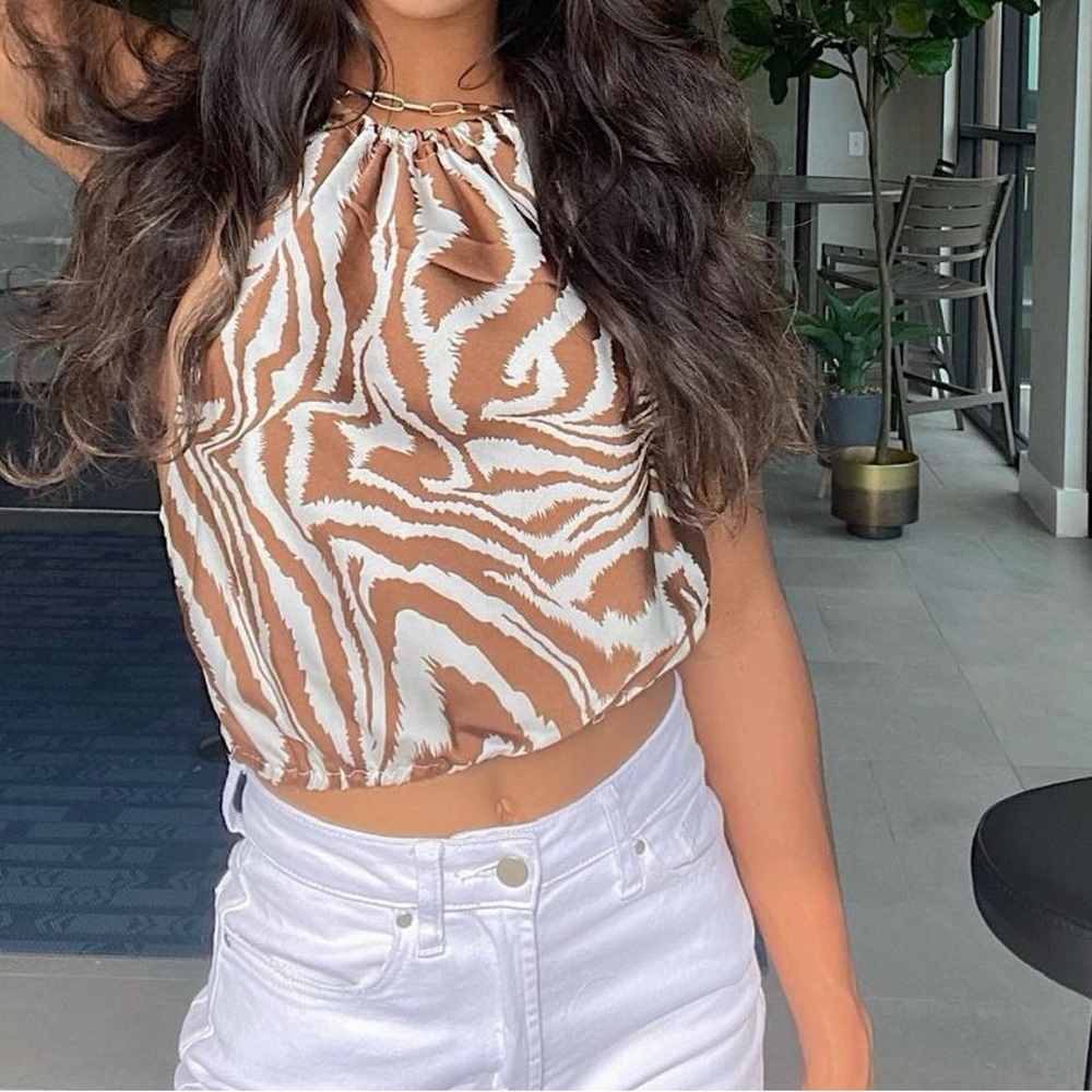 Zebra Print halter top
